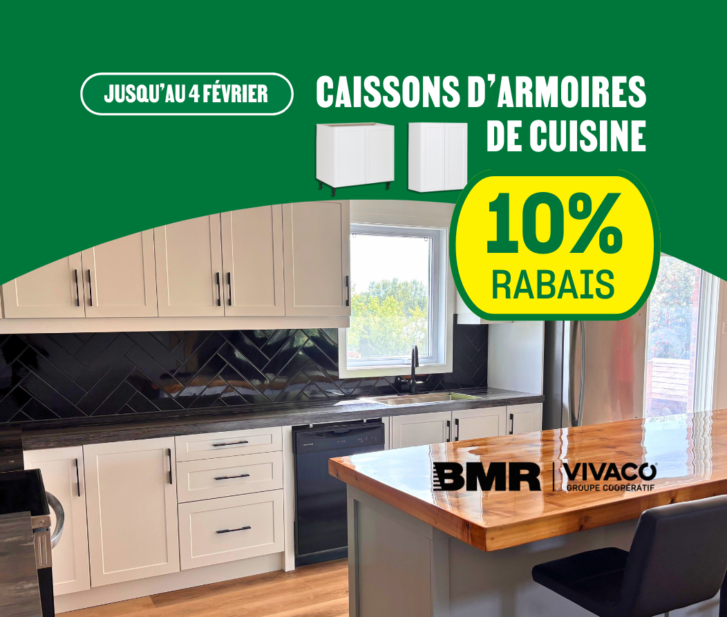 10% de rabais sur les caissons d&rsquo;armoires de cuisine jusqu&rsquo;au 4 février